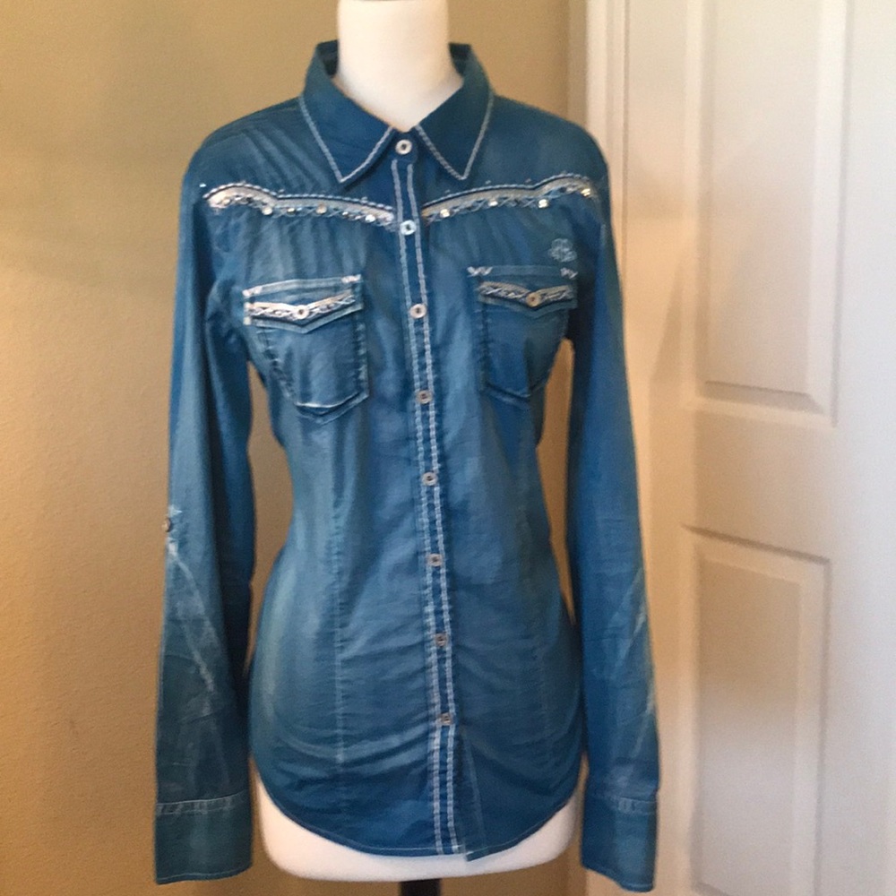 Vintage Roar Bling Button Down - Picture 2 of 8
